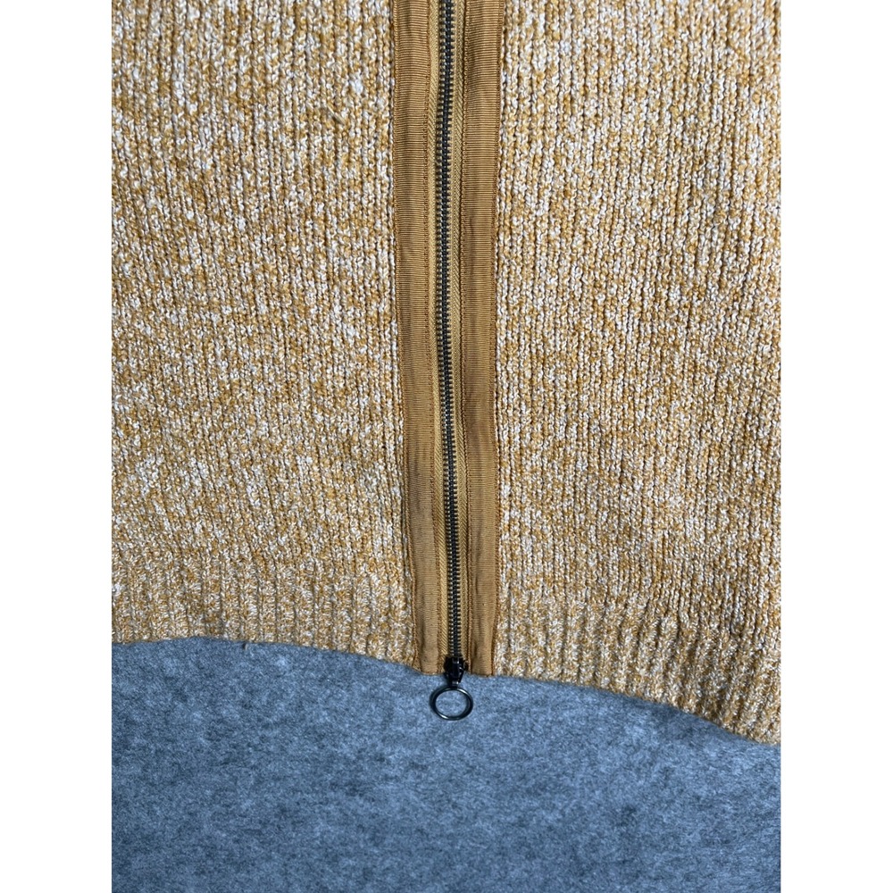 Abercrombie & Fitch Mustard Yellow Marled Knit Back Zip Sweater Womens Medium - Picture 9 of 14